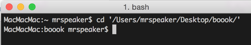 path opened in bash