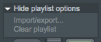 options menu